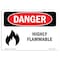 Signmission Safety Sign, OSHA Danger, 5" Height, 7" Width, Highly Flammable, Landscape OS-DS-D-57-L-2027 - alternate 1